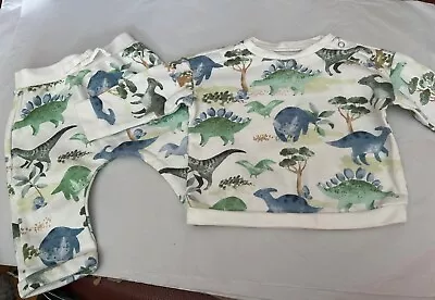 BNWOT Baby Boys 3-6 Months Dinosaur Tracksuit Outfit • £2.90