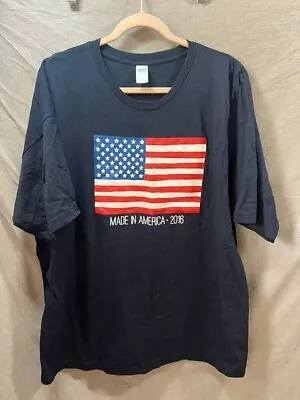 Made In America 2016 Shirt Adult 2XL Blue USA Flag Short Sleeve Tee Mens • $10.80