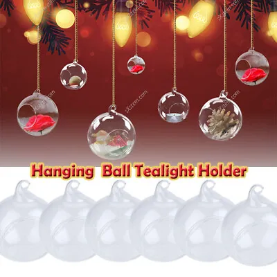 £8.95 • Buy Hanging Tealight Candle Holders Clear Glass Tea Light Bauble DIY Wedding Decor