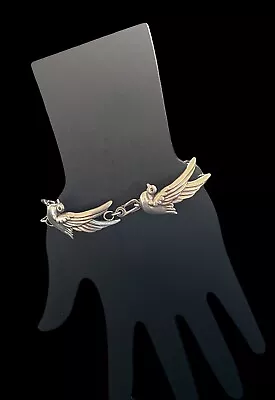 Los Castillo Mexico Sterling Silver Dove Bracelet #552  Margot De Taxco Design • $595