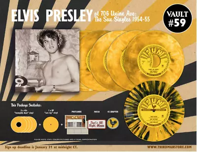 Third Man Records Vault #59 Elvis Presley At 706 Union Ave Singles 1954-55 NISB • $100