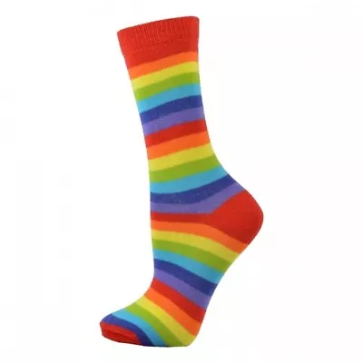 X2 WOMENS Thin Stripe Multicoloured Red Rainbow Ankle Socks Pride - BRAND NEW • £7.50