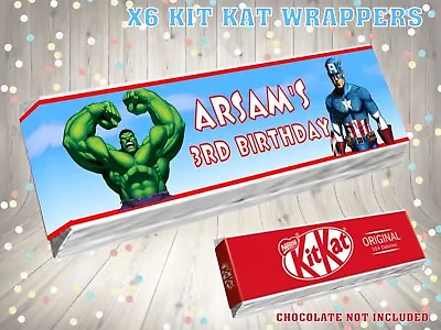 £1.20 • Buy PERSONALISED Marvel Super Hero Kit Kat Label / Wrappers Ideal Party Bag 