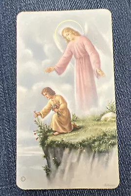 Vintage Catholic Holy Card - Pink Guardian Angel • $1.99