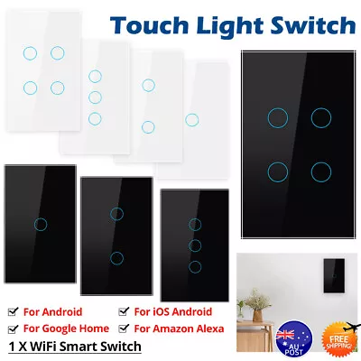 Au Stock Touch Glass Light Switch 1 2 3 4 GANG Wall Light Switch Glass Panel LED • $18.39