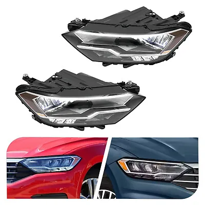 Pair For 2019 2020-2023 Volkswagen VW Jetta LED DRL Black Headlights LH+RH Side • $370