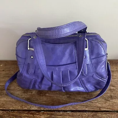 MAXX New York Women Purple Shoulder Bag Lots Pockets  Removable Strap Keychain • $29