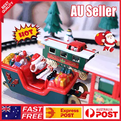 20X Christmas Train Set Track Musical Sound Lights Around Tree Decoration Santa • $26.56