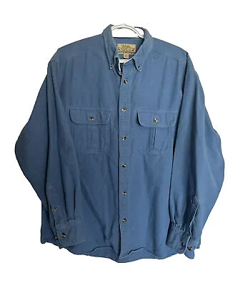 Cabelas Chamois Flannel Shirt Mens L Deerskin Soft Outdoors Utility Overshirt • $20.78