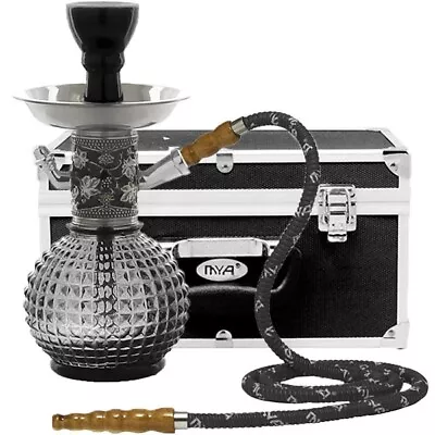 Mya Bambino 10.5  Portable Hard Case Hookah Shisha Pipe Set Single Hose Black • $59.99