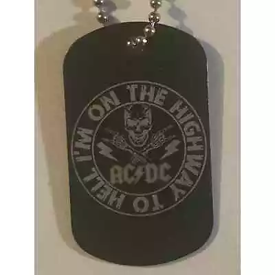 AC/DC Highway Aluminum Dog Tag With Necklace • £14.46