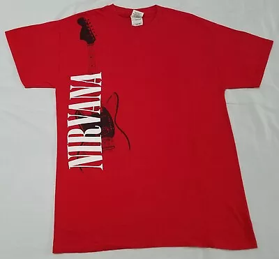 Vintage Nirvana Guitar Shirt Size MEDIUM M Gildan Tag Band Kurt Cobain Grunge • $9.99