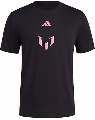 ADIDAS Lionel Messi Inter Miami Men’s T-Shirt Sz L Black Player Number 10 Cotton • $23.90