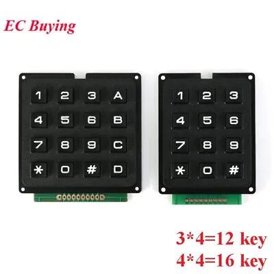 Matrix Switch Keypad Array Module 4x4 3x4 12 16 Key Button Membrane Switch Kit • $4.07