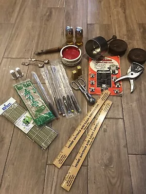 Vintage Kitchen-Junk Drawer-Miscellaneous Mixed Lot: Fondue Forks-Garlic Press  • $35