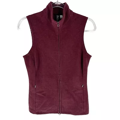 Ibex Vest Womens Small Red Maroon Merino Wool Carrie Zip Up Sleeveless Pockets • $74.99