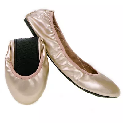 Butterfly Twists Sophia Fold Up Ballerina Shoes Rose Gold - Various Sizes • £16.49