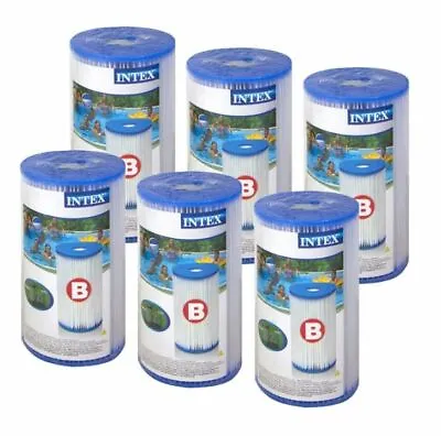 6 X INTEX 29005 Pool Filter Cartridge SIZE TYPE B For Swimming Pool PUMP • £49.99