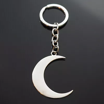 Vintage Crescent Moon Silver Pendant Keychain Gift Key Chain • $6.99