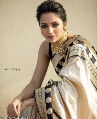 £24.99 • Buy Banarasi Silk Saree Indian Designer Party Wear Pakistani Bollywood Formal Sari