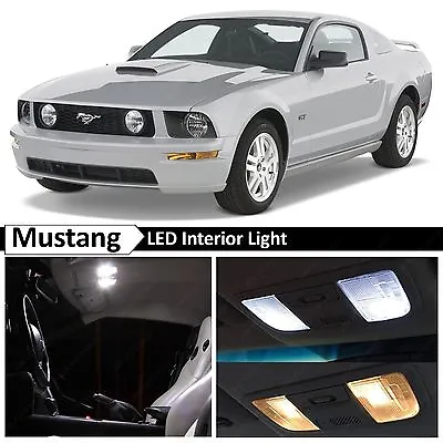 5x White LED Lights Interior Package Kit For 2005-2009 Ford Mustang • $10.89