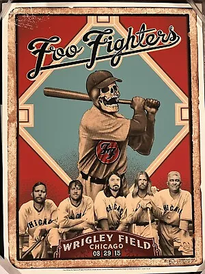 $1499.99 • Buy Foo Fighters Wrigley Field Concert Tour Poster August 29 2015 Emek Signed /111