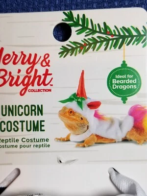 $4.99 • Buy Merry & Bright Reptile Bearded Dragon Costume Santa Dragon Unicorn Reindeer