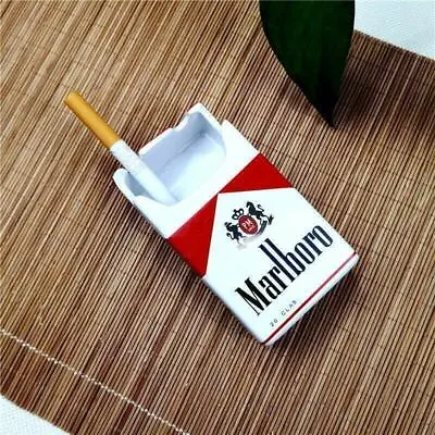 £12.86 • Buy Marlboro Gold Creative Ceramic Tobacco Cigarette Pack Shape Ashtray Smoke