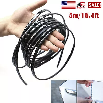 5M Carbon Fiber Car Door Moulding Rubber Scratch Protector Strip Edge Guard Trim • $5.49