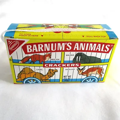 Vintage Nabisco Barnum’s Animal Crackers Yellow Box Caged With Ringmaster Empty • $24.95