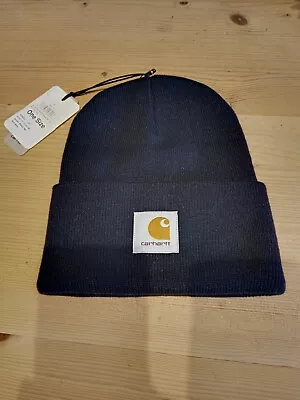 £8.99 • Buy Carhartt Acrylic Beanie Hat In Dark Navy - New With Tags