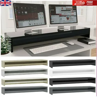 3 Tier Wooden Monitor Stand TV Laptop Desktop Computer Screen Riser With Shelf • £35.49