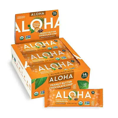 (Pack Of 12) ALOHA Plant Based Protein Bars Peanut Butter Chocolate Chip • $20.77