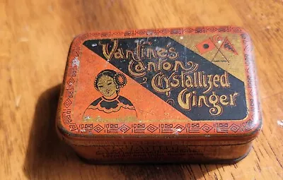 Antique A.a. Vantine's Canton Crystallized Ginger Orange Litho Tea Tin • $64.99