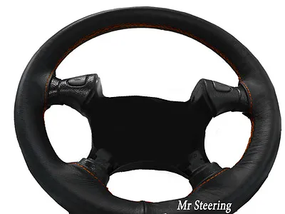 Fits 1995-2002 Vauxhall Vectra B Real Leather Steering Wheel Cover Orange Stitch • $34.69