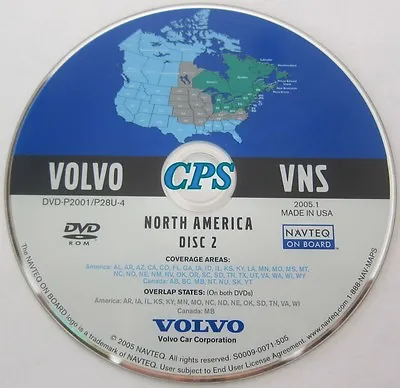 2002 2003 2004 2005 2006 Volvo XC90 S80 Navigation DVD WEST Map & Southeast Area • $59