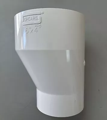 SPEARS 429-E Series PVC Pipe Fitting Eccentric Coupling Sch 40 White 6  X 4  • $49.99