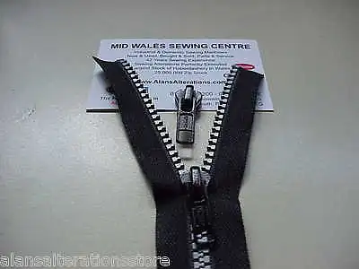 8 Gauge RUNNER/PULLER/SLIDER FITS YKK PLASTIC/MOLDED ZIP VISLON 8VS = D8 BLACK • £4.95