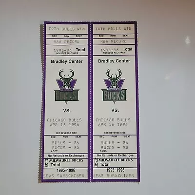 Bulls Jordan 70th Win Commemorative Tickets 1996 Last Dance • $250