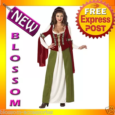 C171 Maid Marian Medieval Renaissance Halloween Fancy Dress Adult Costume • £35.20