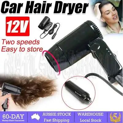 12V Portable Car Caravan Hairdryer Hair Dryer Dry Glass Window Defroster Camping • $29.99
