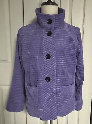 UBU Pack Your Personality Purple Textured Corduroy Fully Lined Jacket Size Large • $30