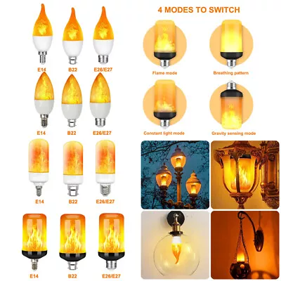 B22 E14 E27 LED Flicker Flame Lamp Bulb Burning Fire Effect Candle Bulb Light • $20.99