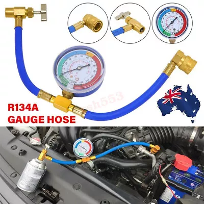 CAR AUTO A/C AIR CONDITION R134a REFRIGERANT REFIL RECHARGE HOSE KIT WITH GAUGE • $35.49