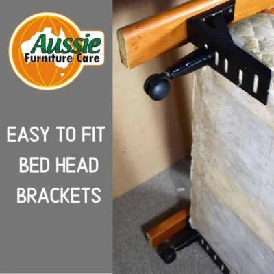 $34.99 • Buy BED HEAD BRACKETS 7  Fit Bed Head To Bed Ensemble Stop Bedhead From Moving