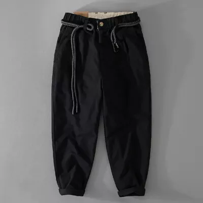 Men's Cargo Trousers Japanese Trendy Loose Cotton Casual Pants Workwear Bottoms • $36.26