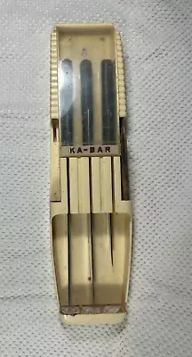 Vintage KA-BAR Kitchen Knife Set With Original Plastic Case • $50