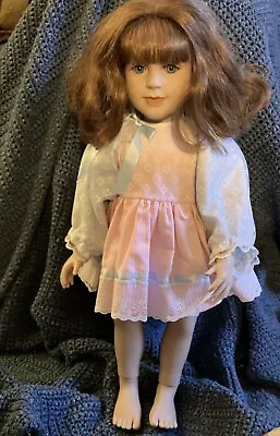 My Twinn Doll 1997 Short Reddish Brown Hair Blue Eyes 23” Poseable + Dress • $45