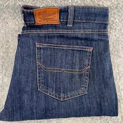 RM Williams Blue Denim Jeans W38 L32 Denim Zip Fly Made In Australia Relaxed Fit • $40