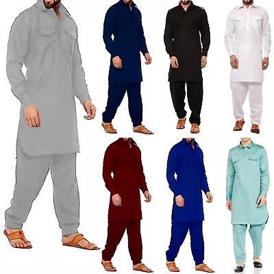 Indo Western Pathani Suit Kurta Pajama Ethnic Festive Fashion Party Wear For Men • £56.04